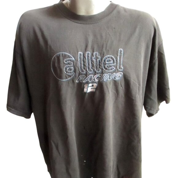 T-shirt Mens XL Vtg Ryan Newman #12 Nascar Racing Trashed Embroidered 1990's - Picture 1 of 10